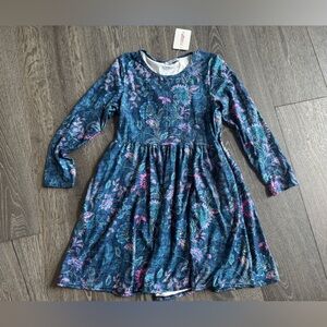 Natopia Denim Paisley Long Sleeve Deluxe Pocket Dress Size S-M